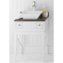 Ronbow Angelica 23" White Vanity for Square Ceramic Vessel Sink 057223-W01